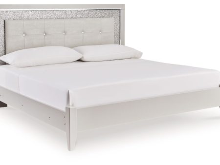 Zyniden - Silver - King Upholstered Panel Bed Cheap