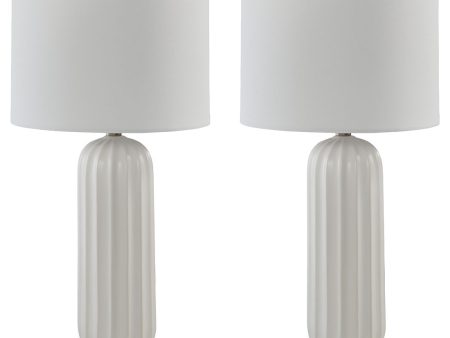 Clarkland - White - Ceramic Table Lamp (Set of 2) Online Hot Sale