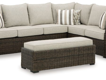 Brook Ranch - Brown - Sofa Sectional, Bench With Cushion (Set of 3) Online Hot Sale