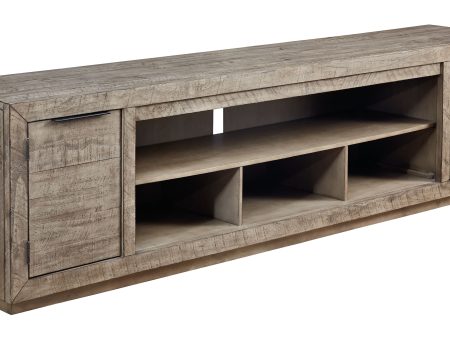 Krystanza - Weathered Gray - XL TV Stand w Fireplace Option Online Sale