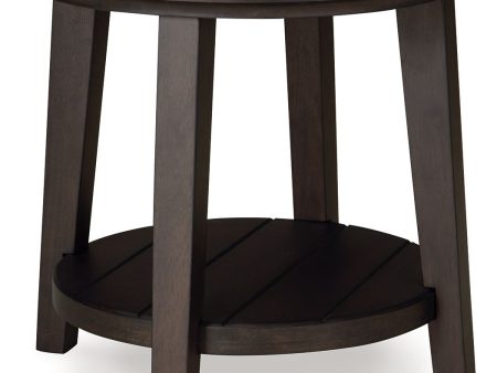 Celamar - Dark Brown - Round End Table Fashion