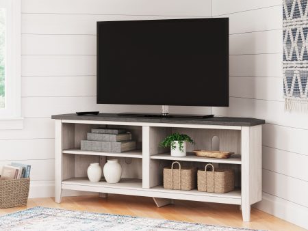 Dorrinson - Two-tone - Medium Corner TV Stand For Discount