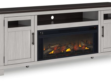 Darborn - Gray   Brown - 88  TV Stand With Electric Infrared Fireplace Insert Online now