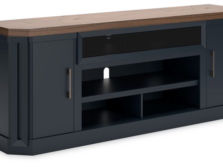 Landocken - Brown   Blue - XL TV Stand W Fireplace Option Discount