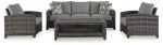 Oasis Court - Gray - Sofa, Chairs, Table Set (Set of 4) Online