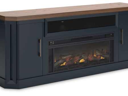 Landocken - Two-tone - 83  TV Stand With Electric Fireplace Discount