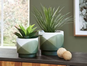 Ardenridge - Green   White - Planter Set (Set of 2) For Cheap